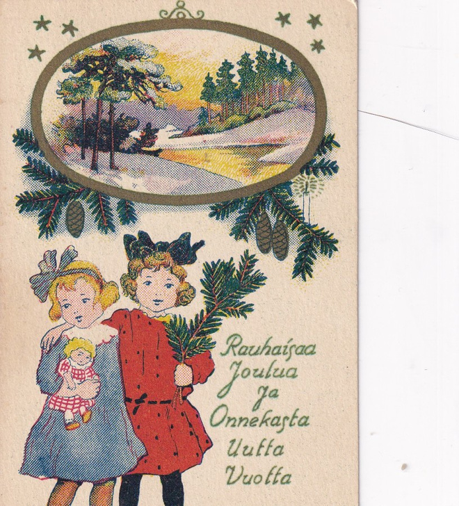 Hauskaa Joulua ja OUV, toivottaa, koululaiskortti  b643