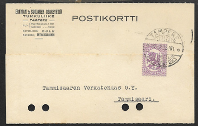Postil. - Saarinen 0,60 (LAPE 103A) Tampere 10.8.25