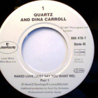 QUARTZ & DINA CARROLL :: NAKED LOVE :: VINYYLI 7" 1991 - pikkukuva 3