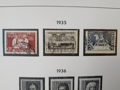 1935 Kalevalan 100-vuotisjuhla postimerkki 3 kpl
