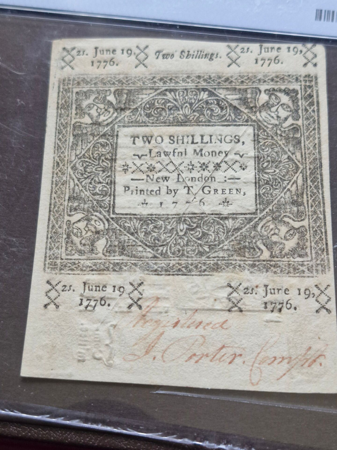 pankkiseteli vuodelta 1776 (19/6) USA