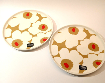 Marimekko unikko Lautaset 2kpl halk: 20cm (terra-valk-pun)