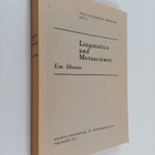 Esa Itkonen : Linguistics and metascience - pikkukuva 1
