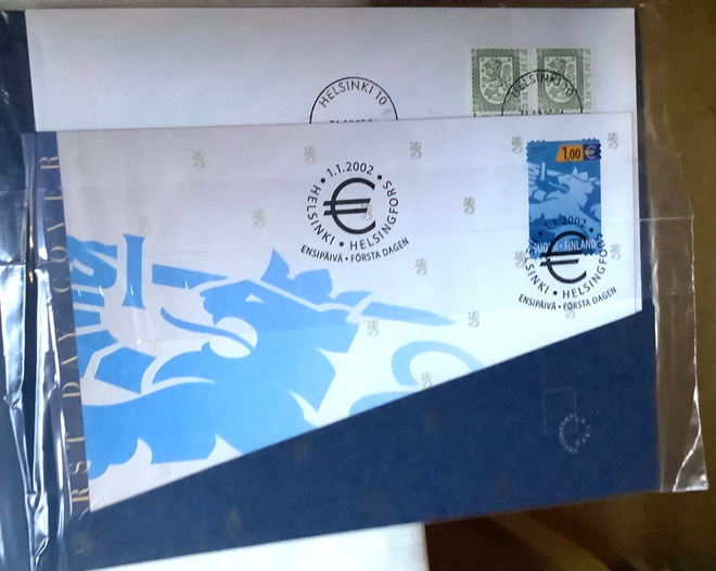 FDC Leijonamerkki euronaikaan 31.12.2001 - 1.1.2002