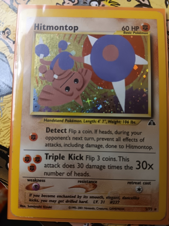Hitmontop (NDI 3) Neo Discovery HOLOGRAPHIC RARE card