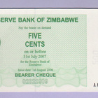Zimbabwe 5 Cents v.2006 UNC P-34 - pikkukuva 1
