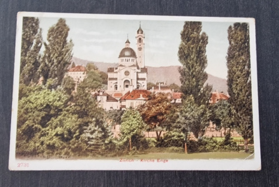 Zurich - Kirche Enge, kulkematon postikortti