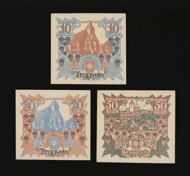 Itävalta 10, 20, 50, Heller, Tragwein 1920