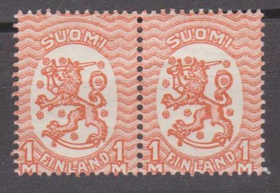 1929 Saarinen 1 mk (valkoinen paperi) ** pari Lape 110A