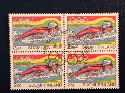-92 Olympiakisat. EP-Leimattu nelilö