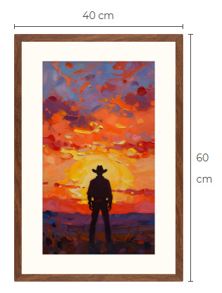 Uusi uniikki Cowboy art print taulu 40 cm x 60 cm