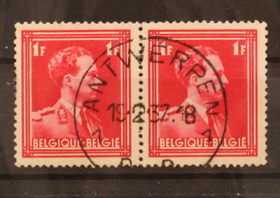 # 23803 # Belgia - 1 fr loistopari 1937