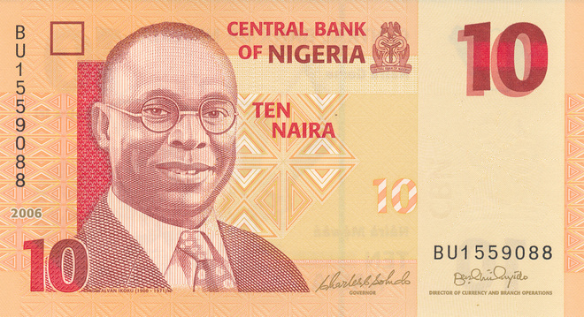 Nigeria 10 Naira P33a #443