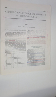 Kirkkohallituksen ohjeita ja tiedotuksia 1966 nro 7