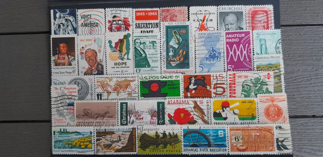 USA 1960 luku LEIMATTUJA postimerkkejä 34 kpl