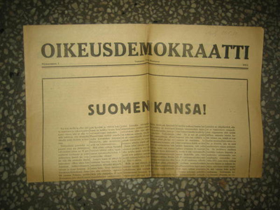 Sanomalehti: Oikeusdemokraatti, näytenumero 1951
