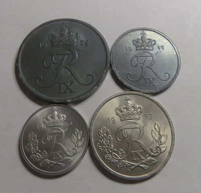 Tanska 4 kolikkoa 1959