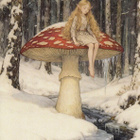 Metsäkeiju istuu sienen päällä - pikkukuva 1