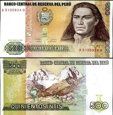PERU 500 INTIS 1987 P-134 UNC  (K15-S96)