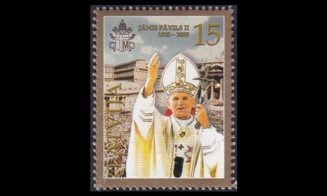 Latvia 641 ** Paavi Johannes Paul II kuolema (2005)
