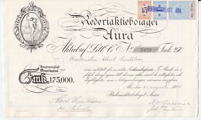 OKK 1920 Aura Rederi Ab, Turku