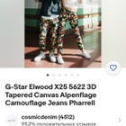 G-STAR ELWOOD 3D ALPENFLAGE CAMO FARKUT 26/32 - pikkukuva 4