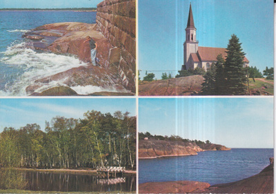 Hanko - Hangö, nelikuvakortti, b677
