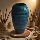 Bitossi Rimini Blu Vase 25 cm – Aldo Londi – Italy - pikkukuva 1