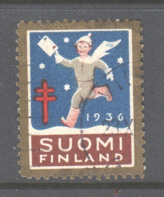 1936 TUB joulumerkki leimattuna.