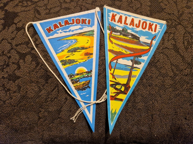 Kalajoki vintage pienet matkailu viirit