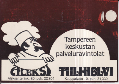 Tampere. Ravintolat Aleksi - Tiiliholvi, e177