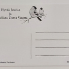 J JACOBSEN "Punatulkut havupuussa"- KULKEMATON JOULUKORTTI - pikkukuva 2