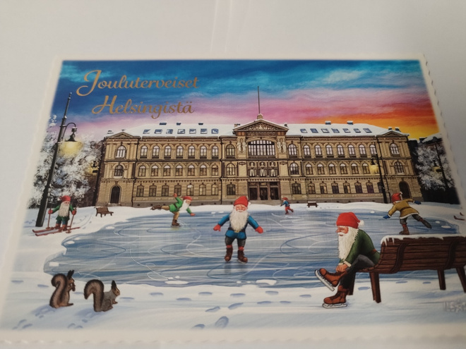 Jouluterveiset Helsingistä, kortti,kulkematon.