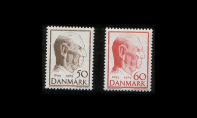 Tanska 477-8 ** Frederik IX 70v (1969)