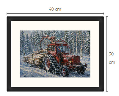 Uusi Metsäkone traktori art print 30 cm x 40 cm