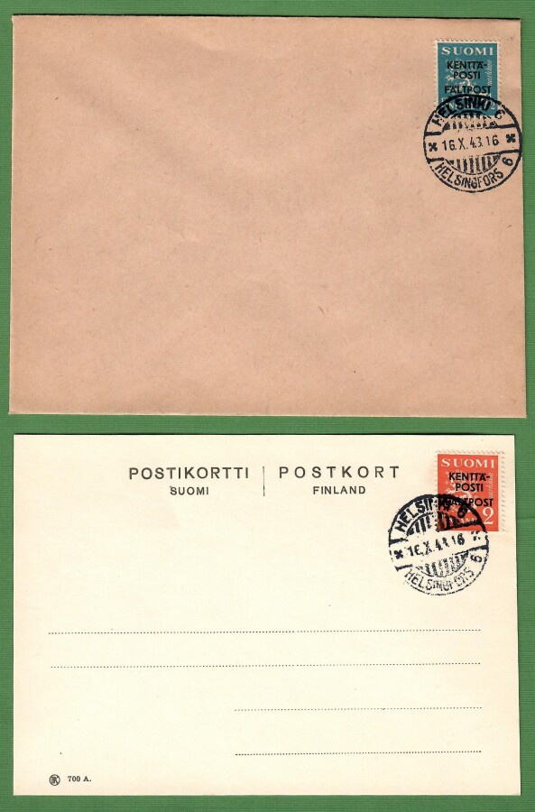 Kenttäpostikuori ja kortti 1941(103)