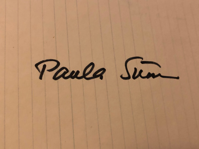 Paula Siimes nimikirjoitus paperilla