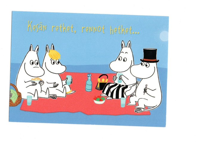 Muumi °"KESÄN retket, rennot hetket...!" -KORTTI / (Karto)