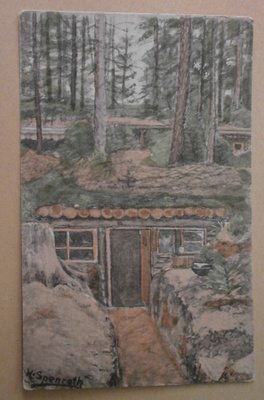Spenrath: Korsu metsän suojassa (Itärintama), Kenttäp. 1917