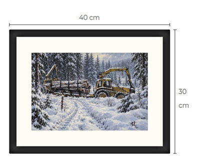 Uusi BM Volvo metsäkone traktori art print 30 cm x 40 cm
