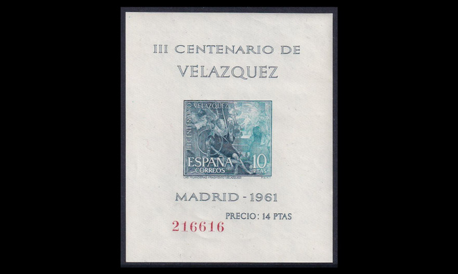 Espanja 1242BL18 ** Taidemaalari Velázquez (1961)
