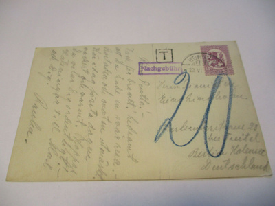 1925 Heinola lunastuskortti Saksaan