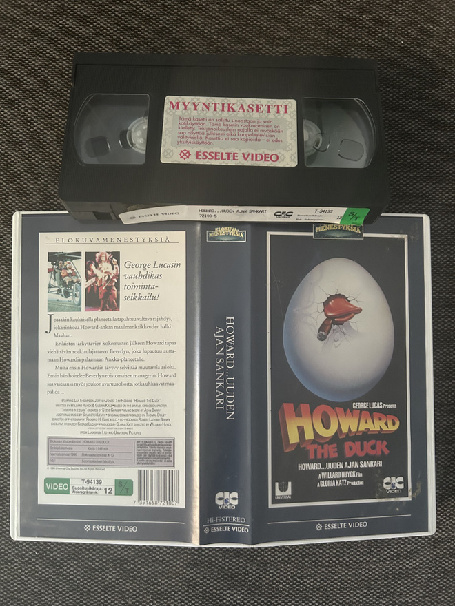 Howard... Uuden Ajan Sankari - Howard The Duck VHS FI