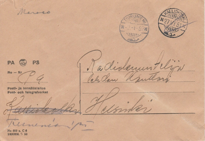 KIRJE, Postin sisäinen postitus 1950 -luvulla, eri postitoim