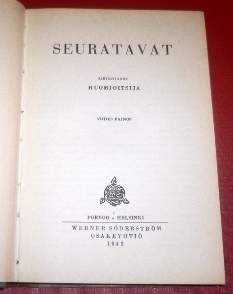 Huomioitsija : Seuratavat   1945