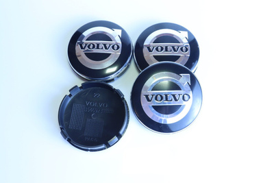 Volvo vannekeskiöt – UUSIN TYYLI, Kromi-musta – 64mm (4kpl