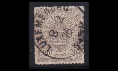 Luxemburg 19a o Vaakuna 20 C harmaanruskea (1865)