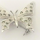 Perhonen rintakoru strasseilla hopea 925 - pikkukuva 1