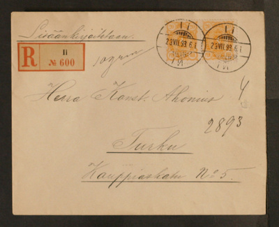 # 23698 # R-Ii kirje Turku - 1899