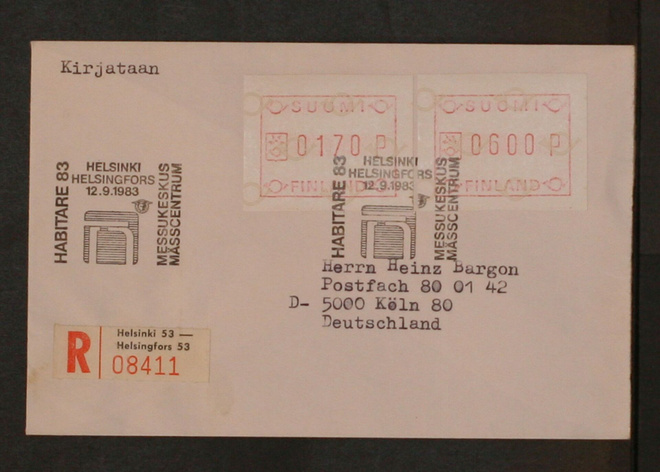 # 22883 # R-Helsinki 53 Frama kirje Saksaan 1983